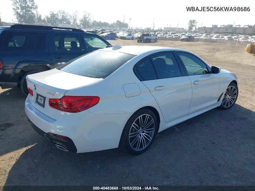 2019 BMW 540I VIN: WBAJE5C56KWA98686 Lot: 40483668