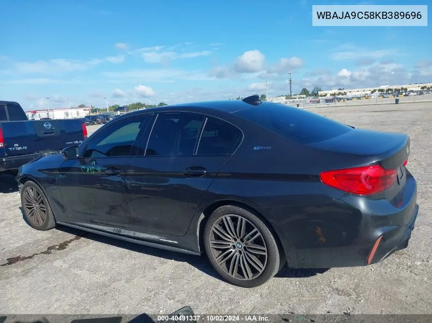 2019 BMW 530E Iperformance VIN: WBAJA9C58KB389696 Lot: 40491337