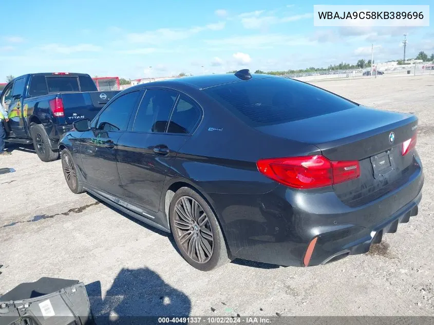 2019 BMW 530E Iperformance VIN: WBAJA9C58KB389696 Lot: 40491337