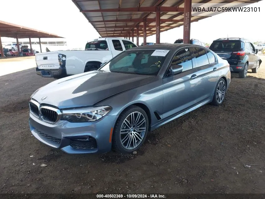 2019 BMW 530I xDrive VIN: WBAJA7C59KWW23101 Lot: 40502369