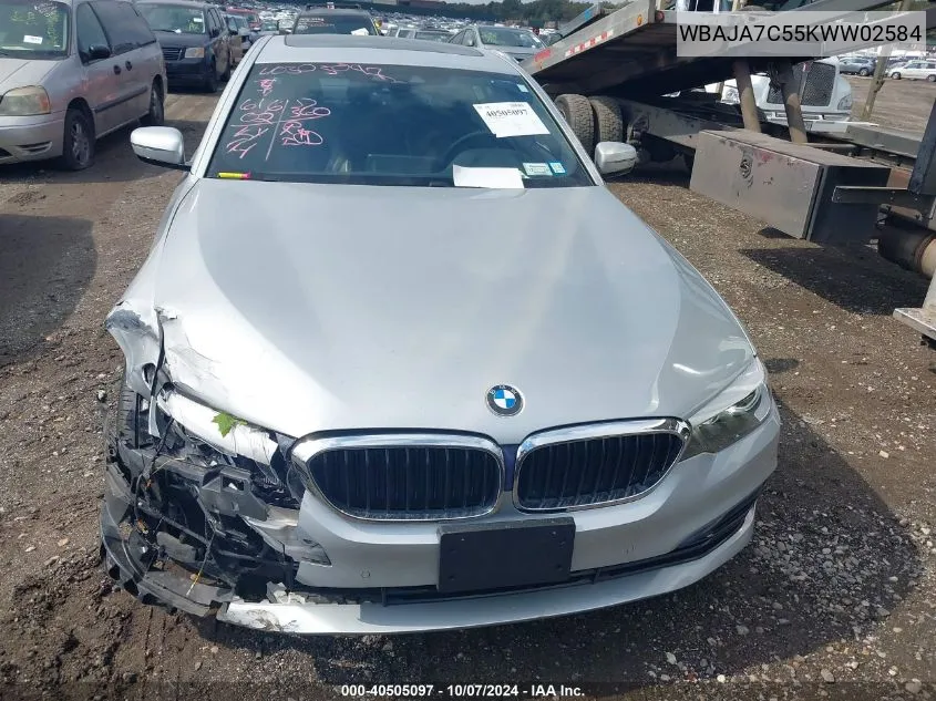 2019 BMW 530I xDrive VIN: WBAJA7C55KWW02584 Lot: 40505097