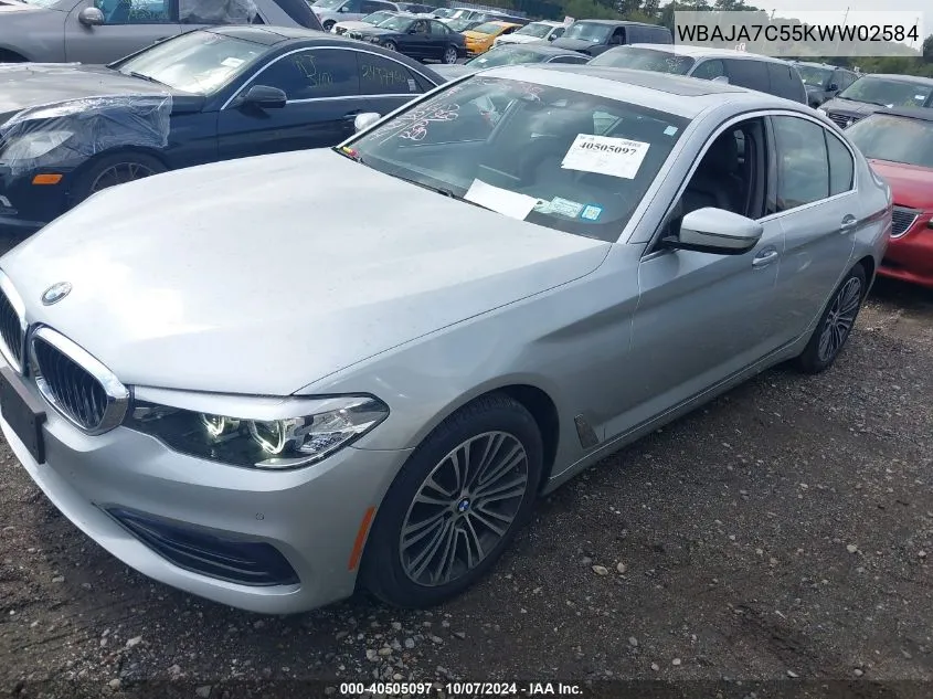 2019 BMW 530I xDrive VIN: WBAJA7C55KWW02584 Lot: 40505097