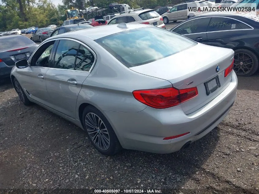 2019 BMW 530I xDrive VIN: WBAJA7C55KWW02584 Lot: 40505097