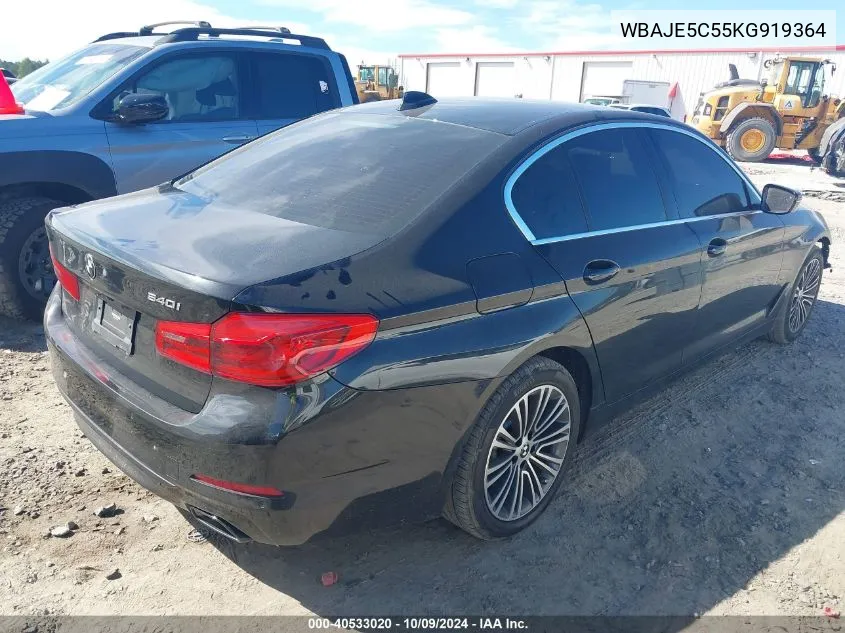 2019 BMW 540I VIN: WBAJE5C55KG919364 Lot: 40533020