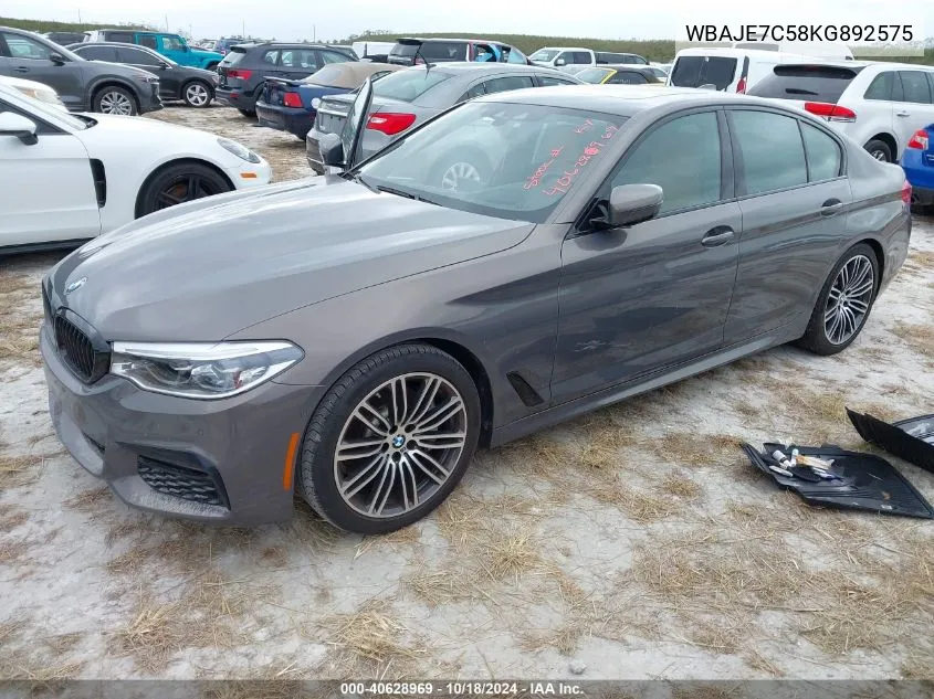 2019 BMW 540I xDrive VIN: WBAJE7C58KG892575 Lot: 40628969