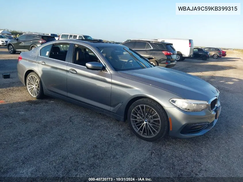 2019 BMW 530E Iperformance VIN: WBAJA9C59KB399315 Lot: 40720773