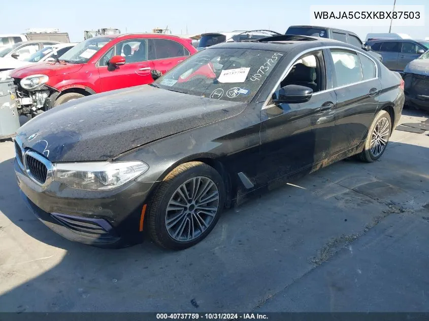 2019 BMW 530I VIN: WBAJA5C5XKBX87503 Lot: 40737759