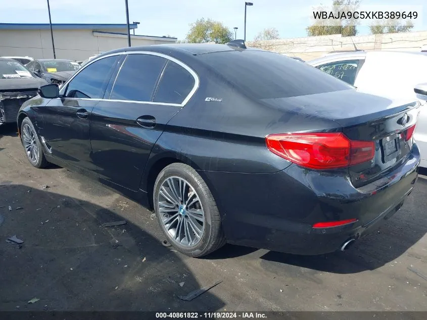 2019 BMW 530E Iperformance VIN: WBAJA9C5XKB389649 Lot: 40861822