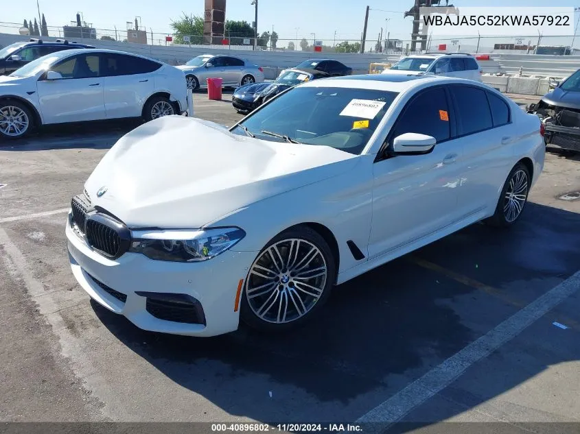 2019 BMW 530I VIN: WBAJA5C52KWA57922 Lot: 40896802