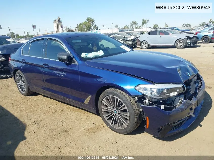 2020 BMW 530I VIN: WBAJR3C02LWW80943 Lot: 40013319