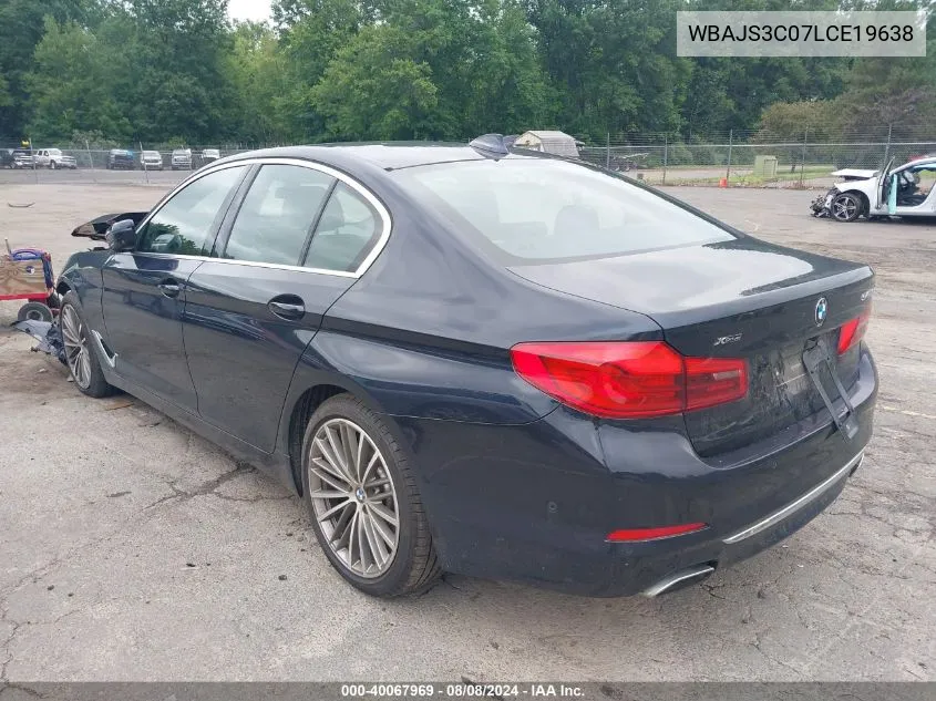 2020 BMW 540I xDrive VIN: WBAJS3C07LCE19638 Lot: 40067969