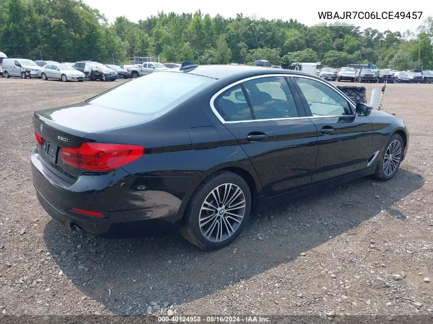 2020 BMW 530I xDrive VIN: WBAJR7C06LCE49457 Lot: 40124958