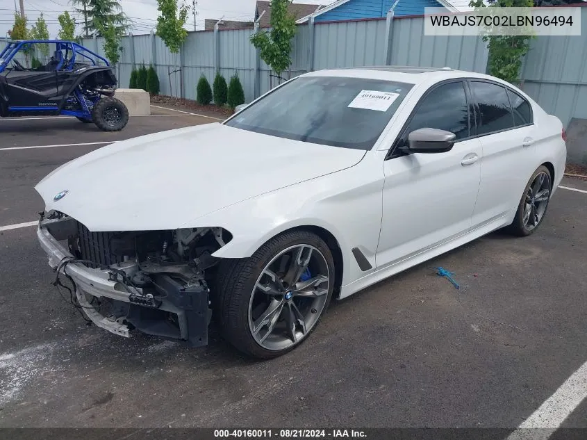 2020 BMW M550I xDrive VIN: WBAJS7C02LBN96494 Lot: 40160011