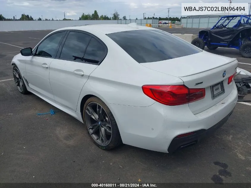 2020 BMW M550I xDrive VIN: WBAJS7C02LBN96494 Lot: 40160011