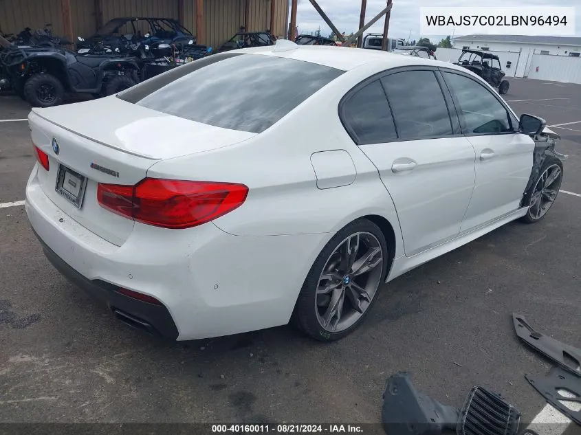 2020 BMW M550I xDrive VIN: WBAJS7C02LBN96494 Lot: 40160011