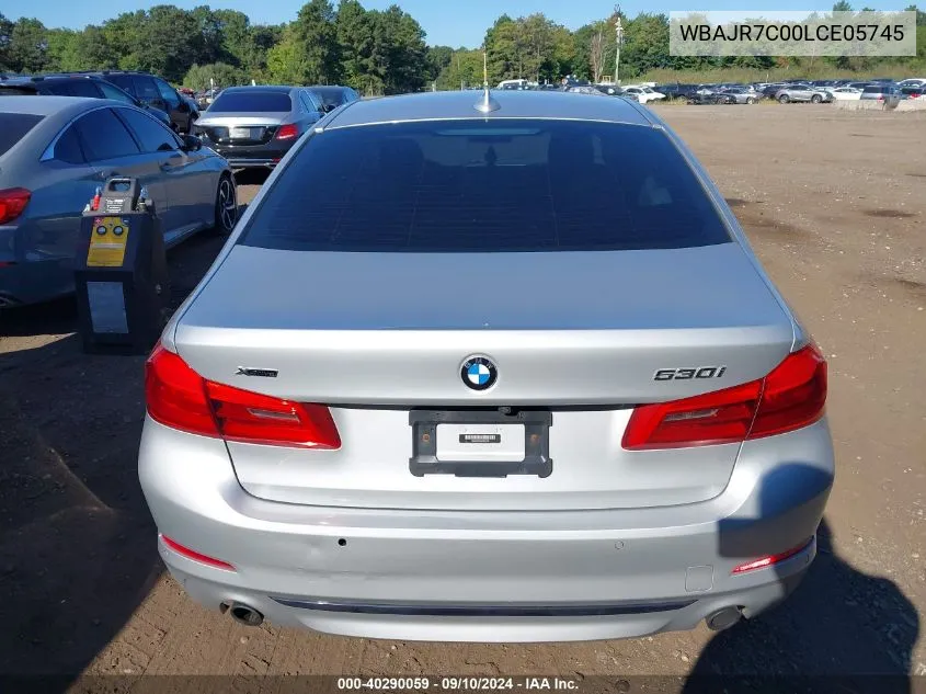 2020 BMW 530I xDrive VIN: WBAJR7C00LCE05745 Lot: 40290059