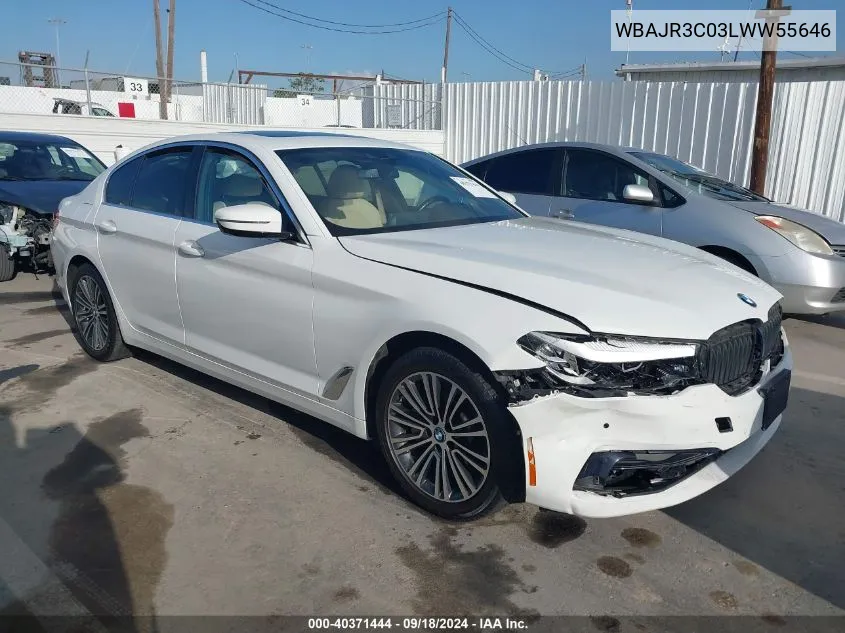 2020 BMW 530 I VIN: WBAJR3C03LWW55646 Lot: 40371444