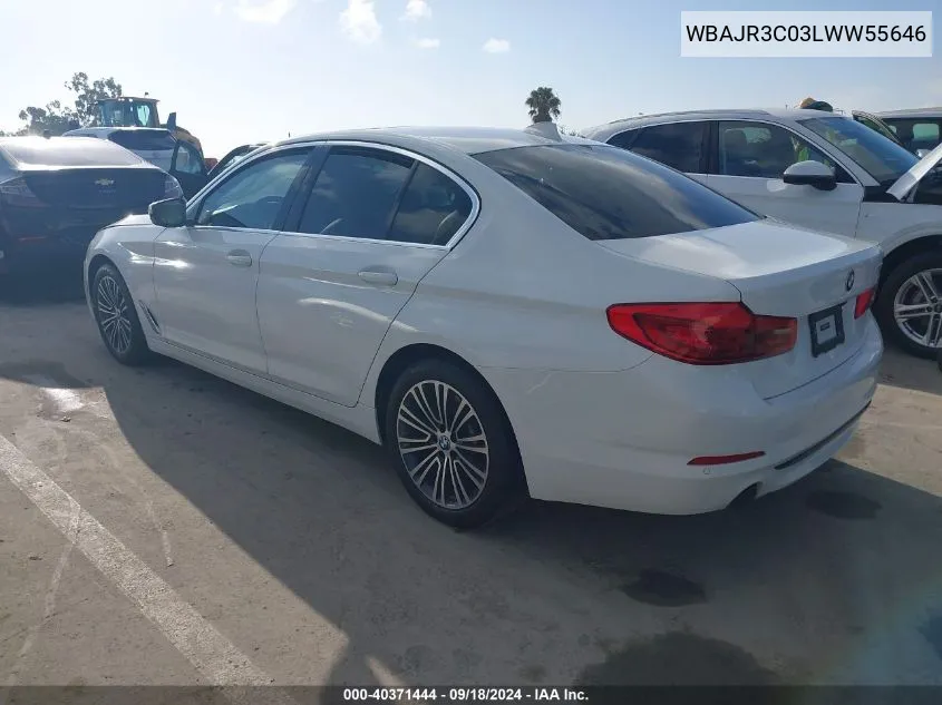 2020 BMW 530 I VIN: WBAJR3C03LWW55646 Lot: 40371444