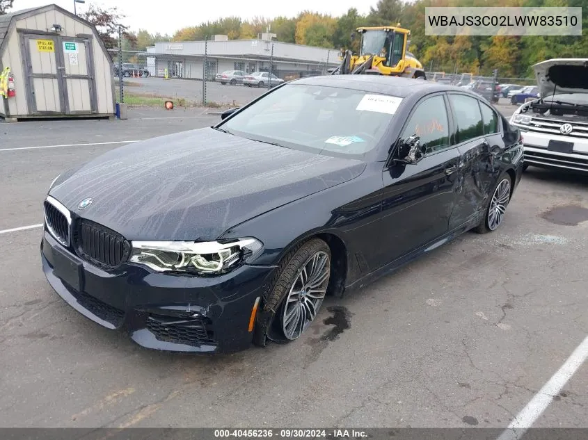 2020 BMW 540I xDrive VIN: WBAJS3C02LWW83510 Lot: 40456236