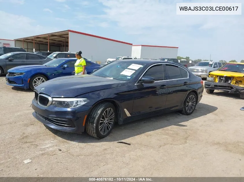 2020 BMW 540I xDrive VIN: WBAJS3C03LCE00617 Lot: 40576182