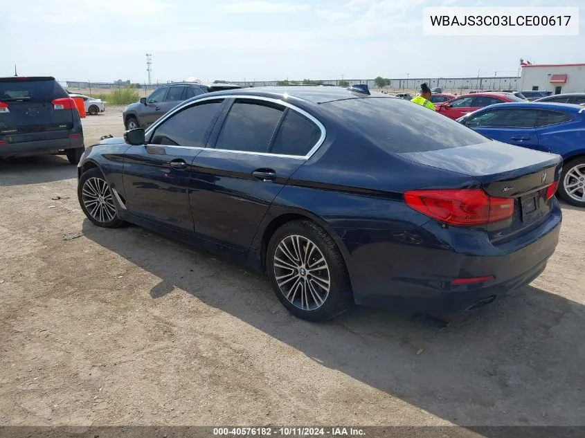 2020 BMW 540I xDrive VIN: WBAJS3C03LCE00617 Lot: 40576182