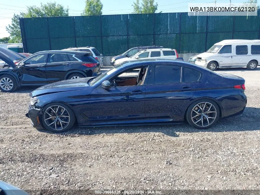 2021 BMW M550I xDrive VIN: WBA13BK00MCF62120 Lot: 39666326