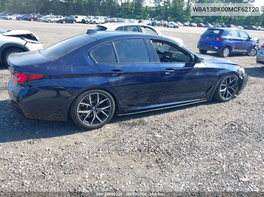 2021 BMW M550I xDrive VIN: WBA13BK00MCF62120 Lot: 39666326