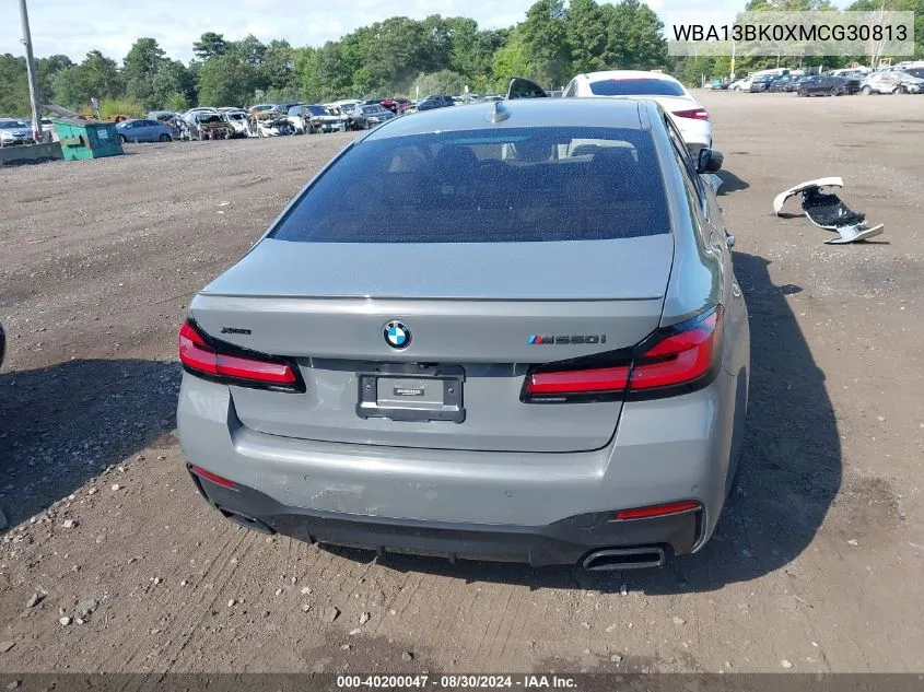 2021 BMW M550I xDrive VIN: WBA13BK0XMCG30813 Lot: 40200047