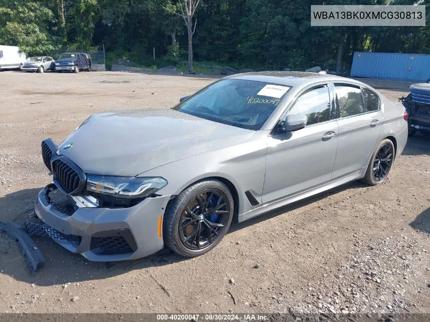 2021 BMW M550I xDrive VIN: WBA13BK0XMCG30813 Lot: 40200047