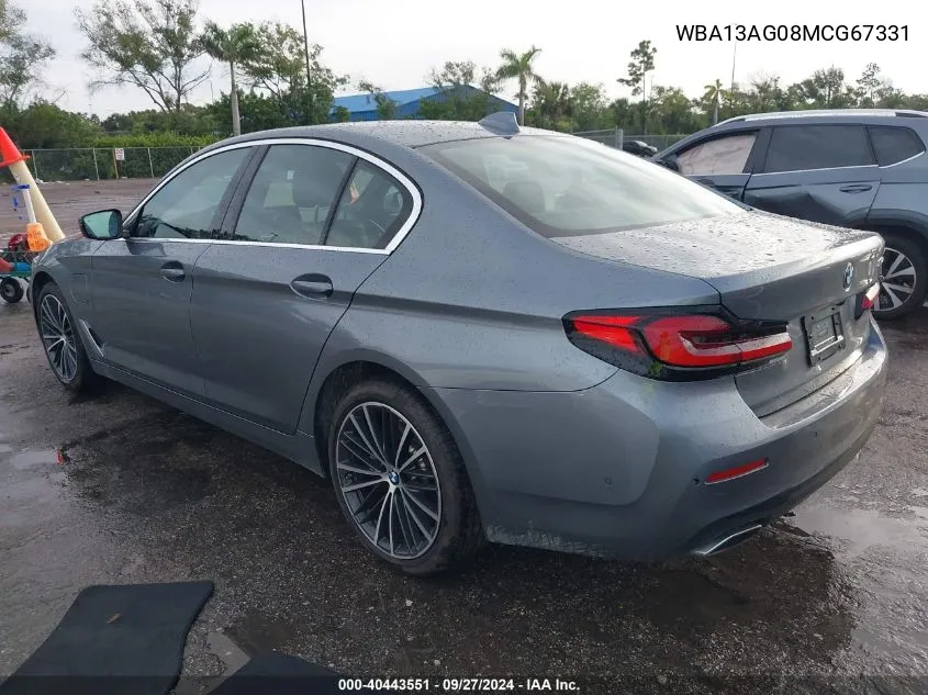 2021 BMW 530E VIN: WBA13AG08MCG67331 Lot: 40443551