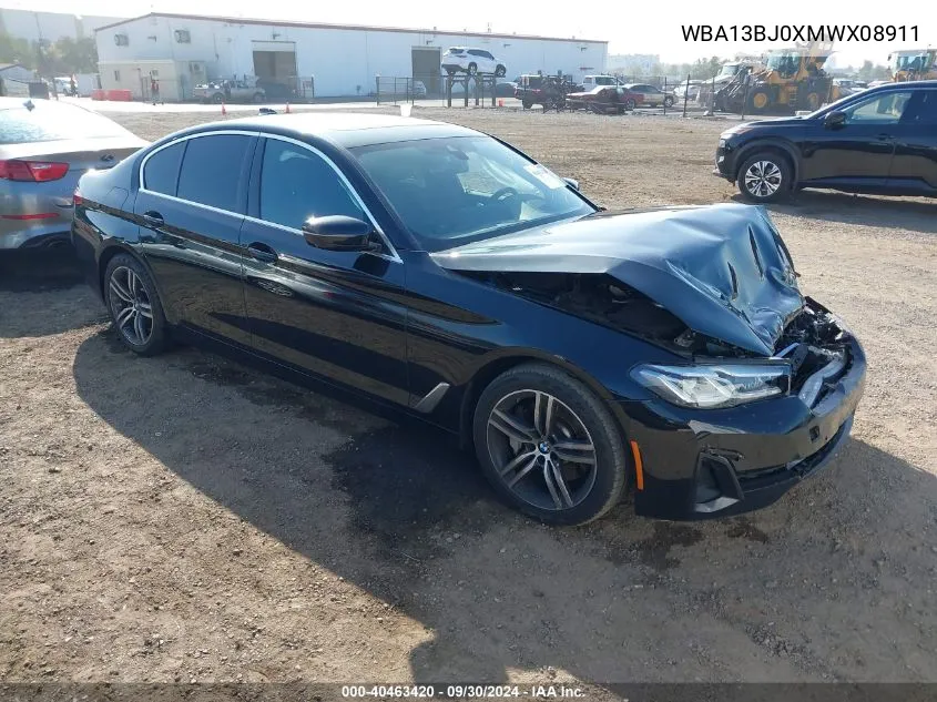 2021 BMW 530I xDrive VIN: WBA13BJ0XMWX08911 Lot: 40463420