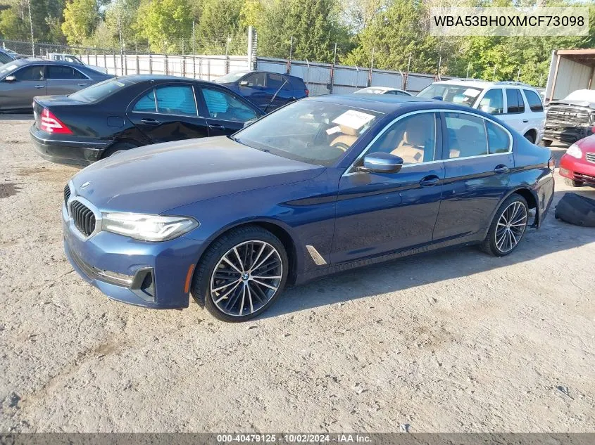 2021 BMW 530I VIN: WBA53BH0XMCF73098 Lot: 40479125