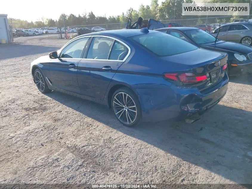 2021 BMW 530I VIN: WBA53BH0XMCF73098 Lot: 40479125