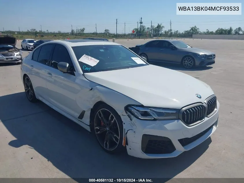 2021 BMW M550I xDrive VIN: WBA13BK04MCF93533 Lot: 40581132