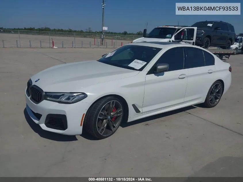 2021 BMW M550I xDrive VIN: WBA13BK04MCF93533 Lot: 40581132