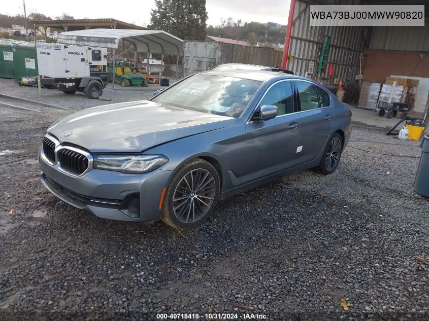 2021 BMW 540I xDrive VIN: WBA73BJ00MWW90820 Lot: 40718418