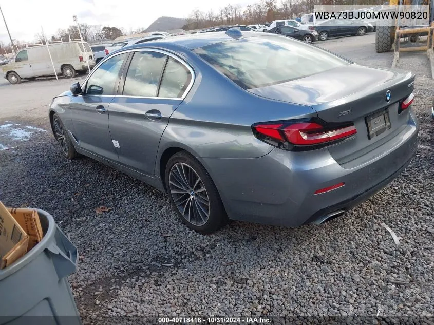 2021 BMW 540I xDrive VIN: WBA73BJ00MWW90820 Lot: 40718418