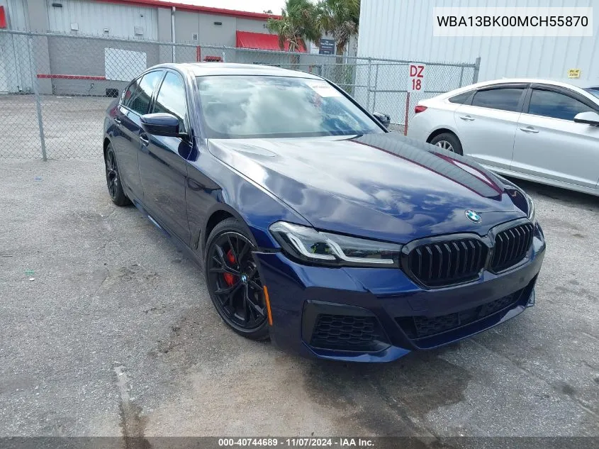 2021 BMW M550I xDrive VIN: WBA13BK00MCH55870 Lot: 40744689