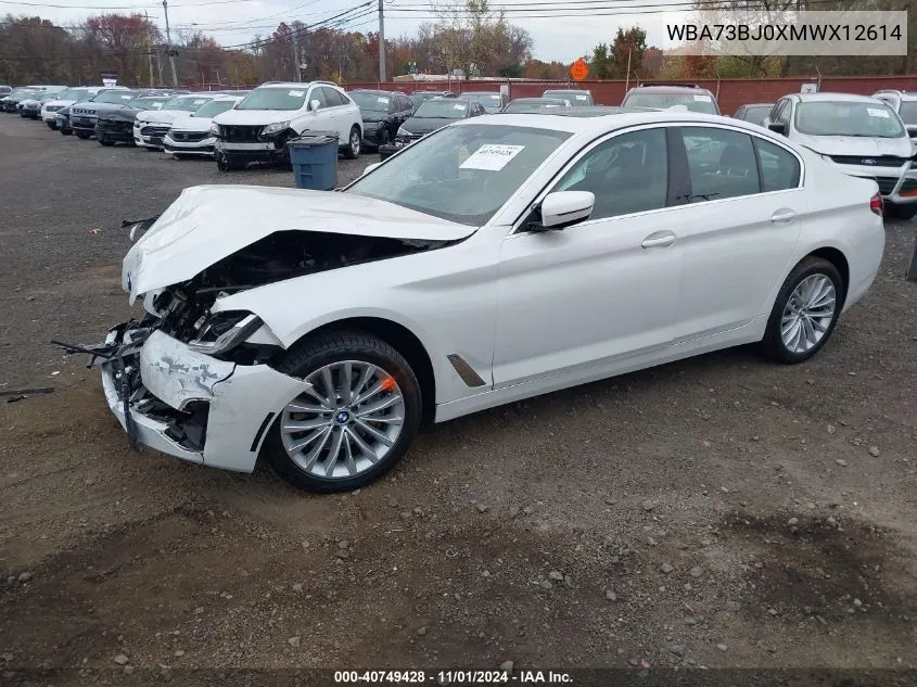 2021 BMW 540I xDrive VIN: WBA73BJ0XMWX12614 Lot: 40749428