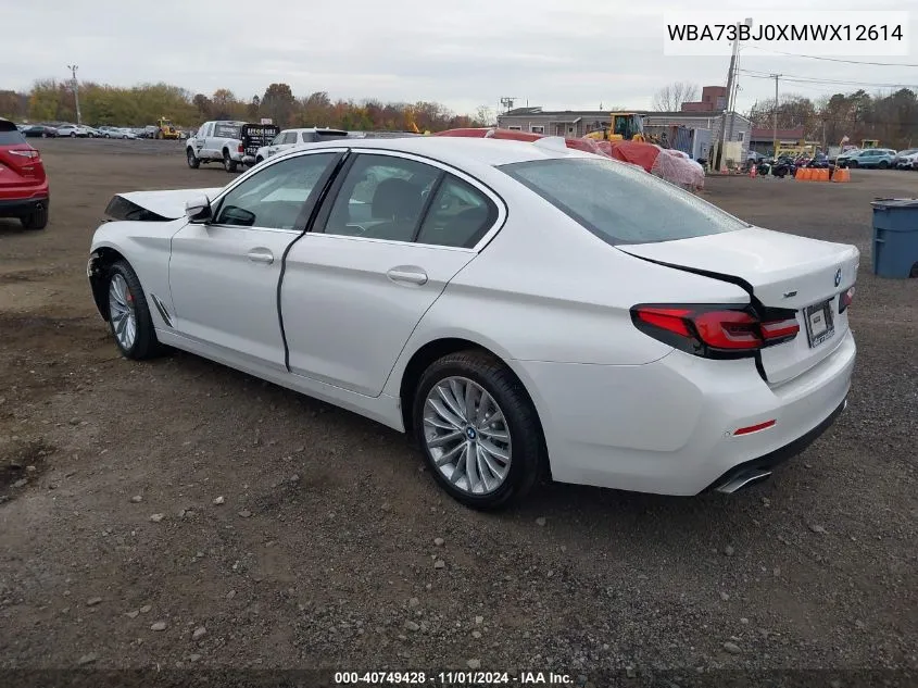 2021 BMW 540I xDrive VIN: WBA73BJ0XMWX12614 Lot: 40749428