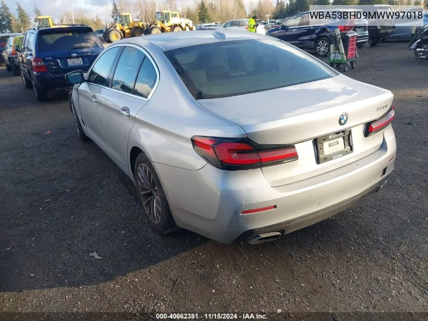 2021 BMW 530I VIN: WBA53BH09MWW97018 Lot: 40862381