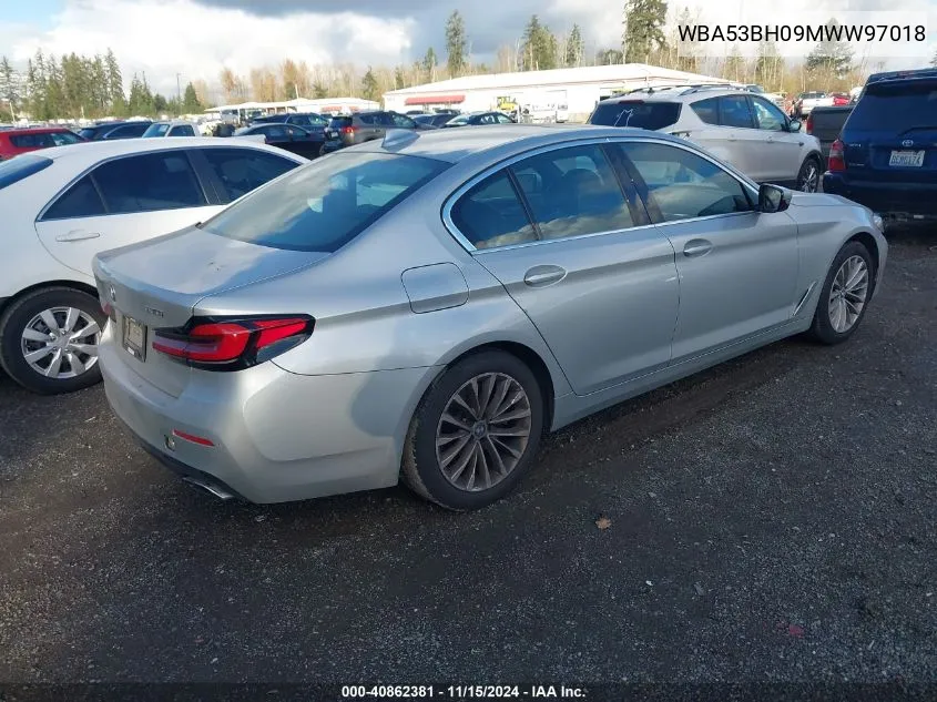 2021 BMW 530I VIN: WBA53BH09MWW97018 Lot: 40862381