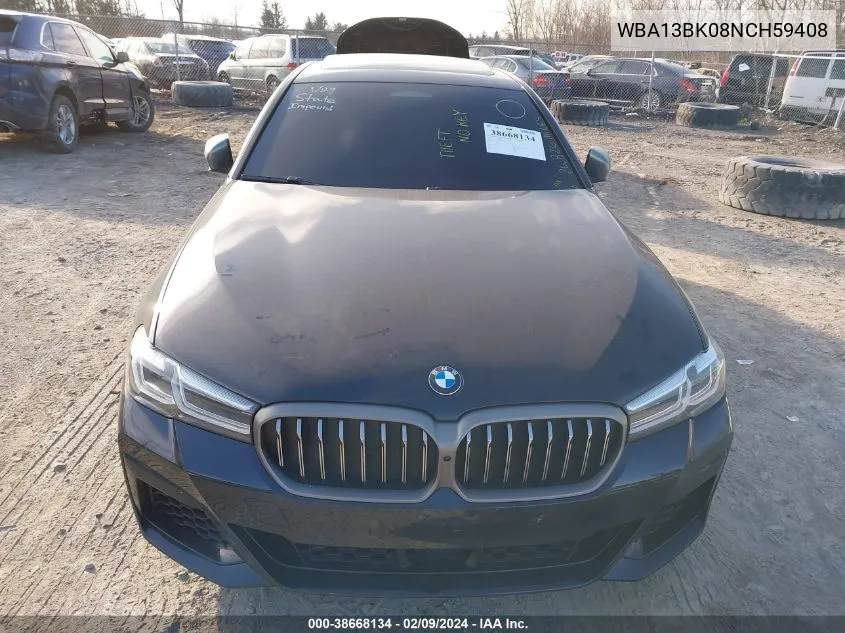 2022 BMW M550I xDrive VIN: WBA13BK08NCH59408 Lot: 38668134