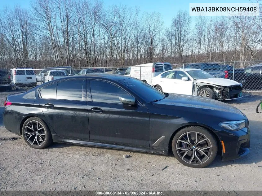 2022 BMW M550I xDrive VIN: WBA13BK08NCH59408 Lot: 38668134