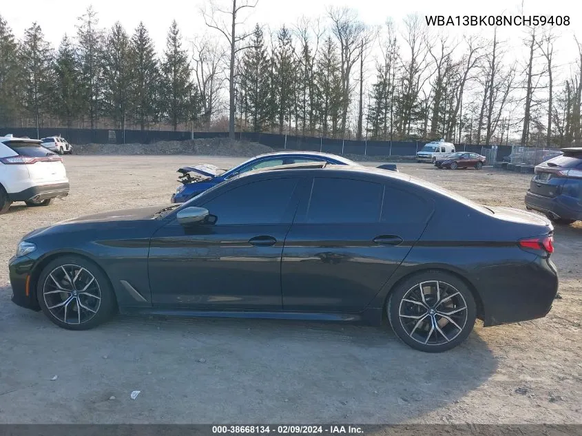 2022 BMW M550I xDrive VIN: WBA13BK08NCH59408 Lot: 38668134