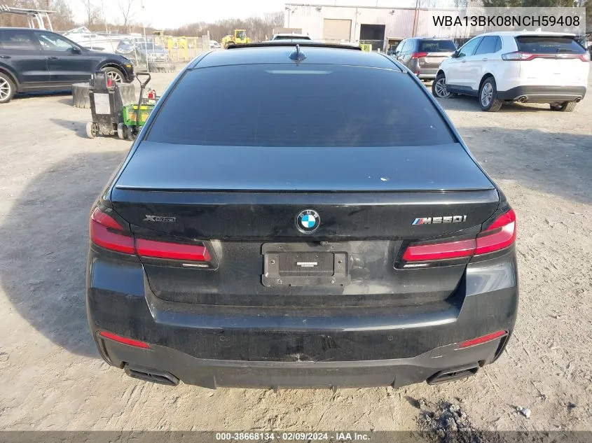 2022 BMW M550I xDrive VIN: WBA13BK08NCH59408 Lot: 38668134