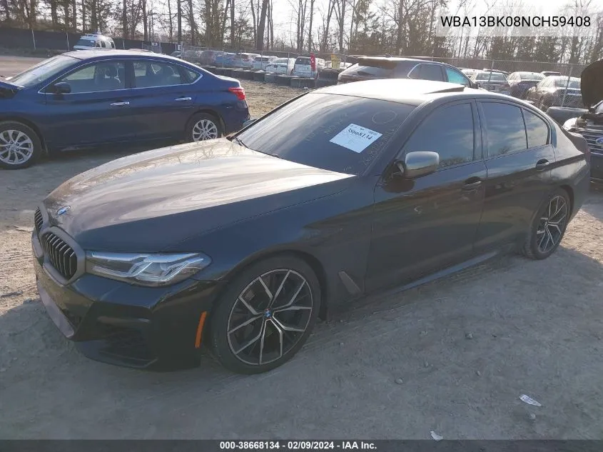 2022 BMW M550I xDrive VIN: WBA13BK08NCH59408 Lot: 38668134