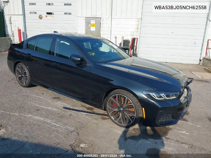 2022 BMW 540 I VIN: WBA53BJ05NCH62558 Lot: 40008283