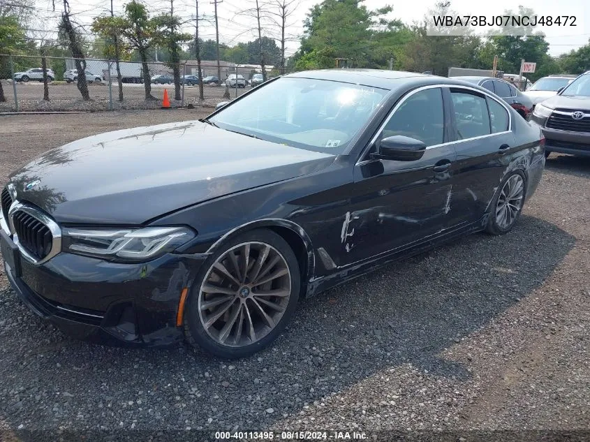 2022 BMW 540 I xDrive VIN: WBA73BJ07NCJ48472 Lot: 40113495