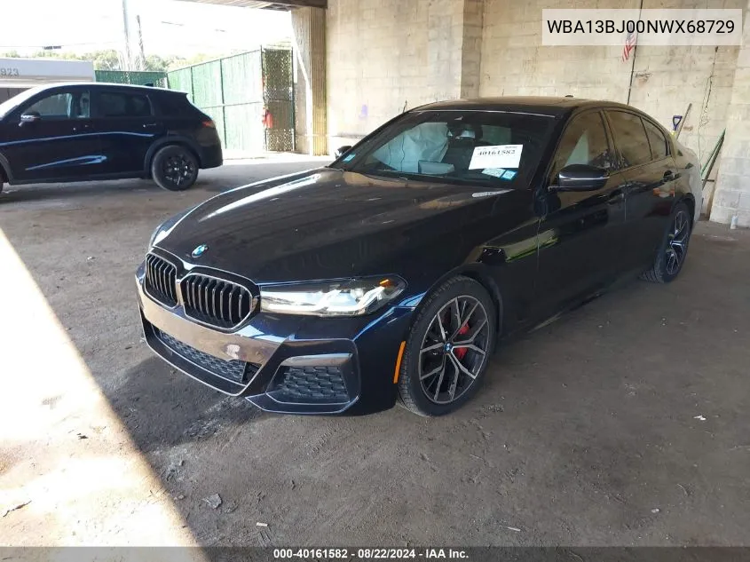 2022 BMW 530 I xDrive VIN: WBA13BJ00NWX68729 Lot: 40161582